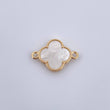 Herraje Trebol 1.75gr / 2cm / Nacar Blanco Oro Amarillo 18K