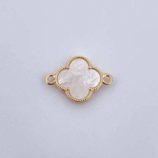 Herraje Trebol 1.75gr / 2cm / Nacar Blanco Oro Amarillo 18K