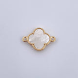Herraje Trebol 1.7gr / 2cm / Nacar Blanco Oro Amarillo Nac.Esp. 18K &
