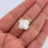 Herraje Trebol 1.7gr / 2cm / Nacar Blanco Oro Amarillo Nac.Esp. 18K &