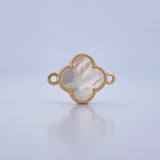 Herraje Trebol 1.75gr / 2cm / Nacar Blanco Oro Amarillo 18K