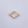 Herraje Trebol 1.15gr / 1.7cm / Nacar Blanco Oro Amarillo Nac.Esp. 18K &