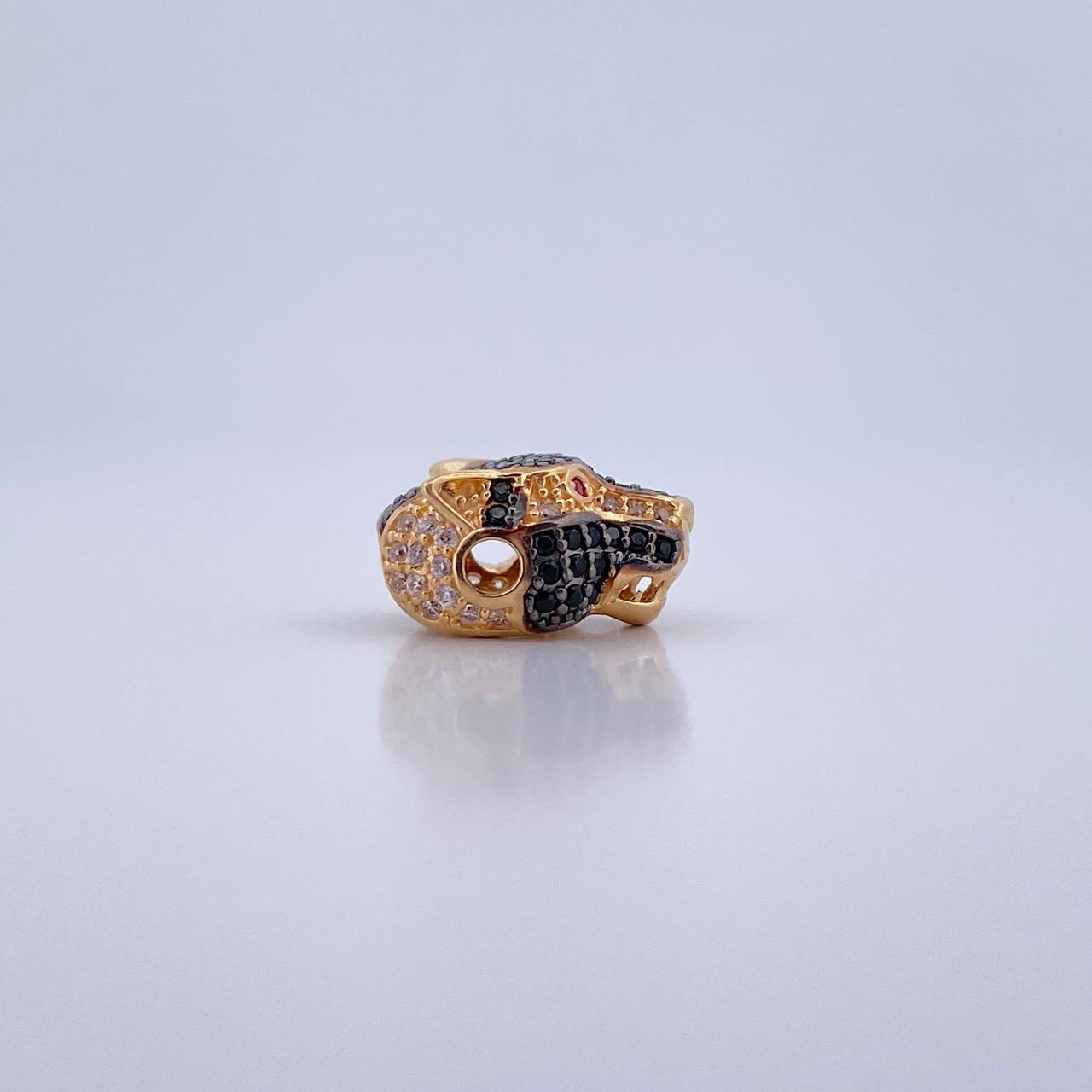 Herraje Pantera 2.95gr / 1.4cm / Circones Fucsias Negros Blancos Dos Oros Negro Amarillo 18K &