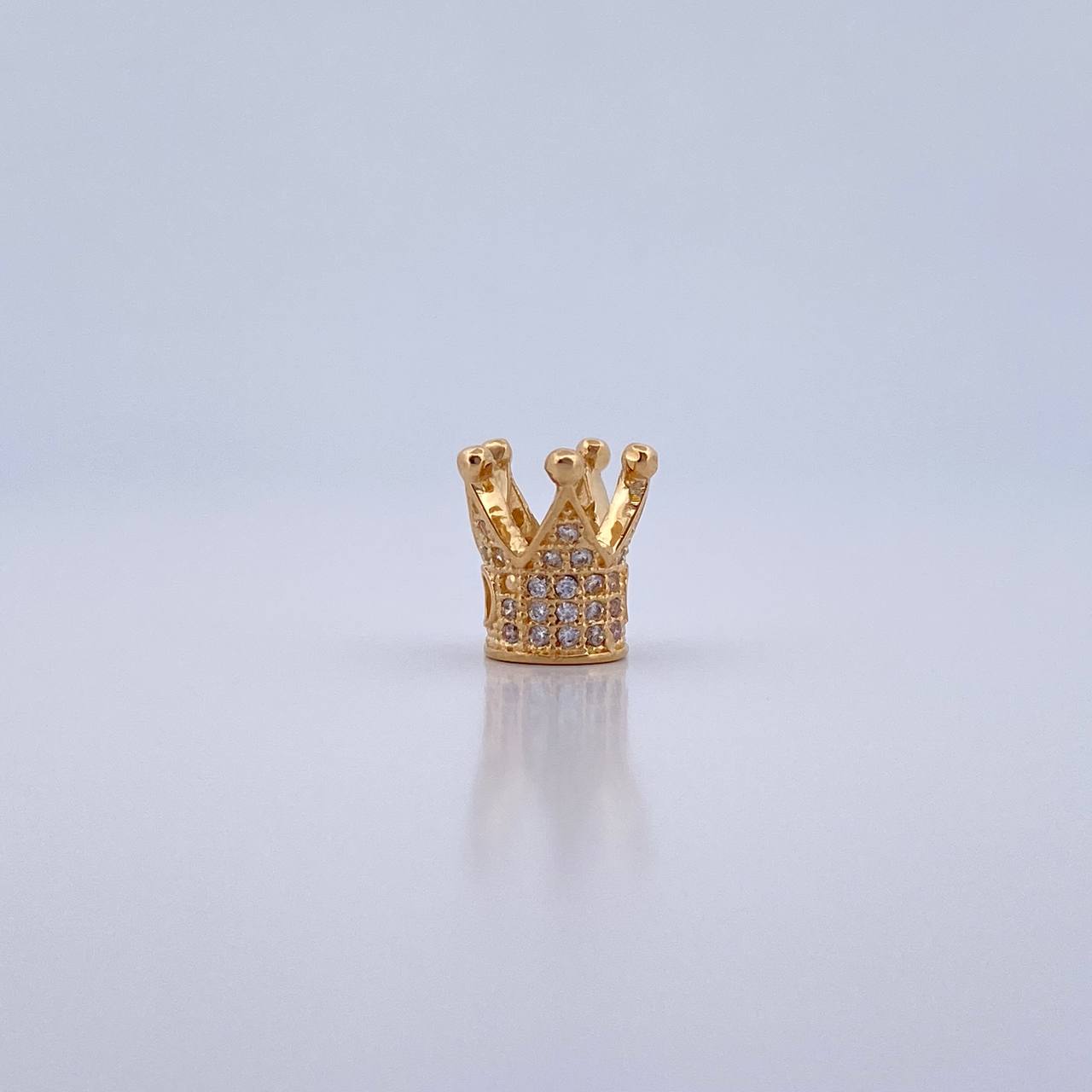 Herraje Corona 1.75gr / 1cm / Circones Blancos Oro Amarillo 18K &