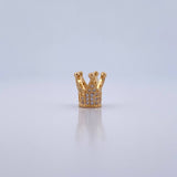 Herraje Corona 1.7gr / 1cm / Circones Blancos Oro Amarillo 18K &