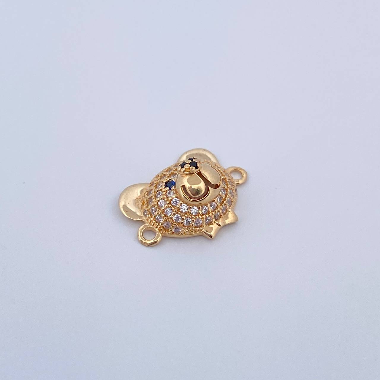 Herraje Rostro Oso 2.25gr / 1.8cm / Circones Azules Negros Blancos Oro Amarillo 18K &
