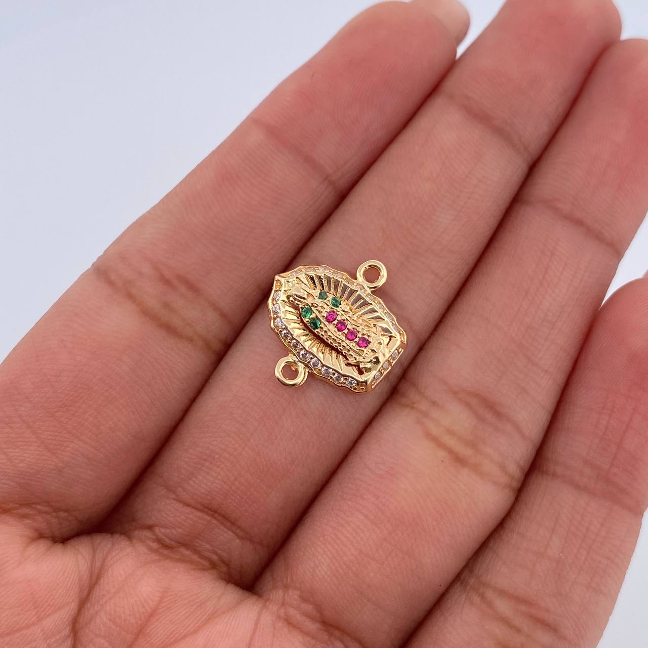 Herraje Virgen de Guadalupe 1.2g / 1.5cm Oro Amarillo 18K