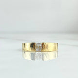 Anillo Solitario Recto Inscrustado 2.55gr / T6 / Circon Blanco Oro Amarillo 18K *