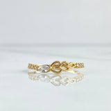 Anillo Corazon Vectoreal 1.45gr / T7 1/4 / Circones Blancos Oro Amarillo 18K *
