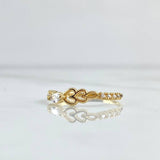 Anillo Corazon Vectoreal 1.45gr / T7 1/4 / Circones Blancos Oro Amarillo 18K *