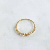 Anillo Corazon Vectoreal 1.45gr / T7 1/4 / Circones Blancos Oro Amarillo 18K *