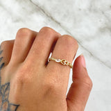 Anillo Corazon Vectoreal 1.45gr / T7 1/4 / Circones Blancos Oro Amarillo 18K *