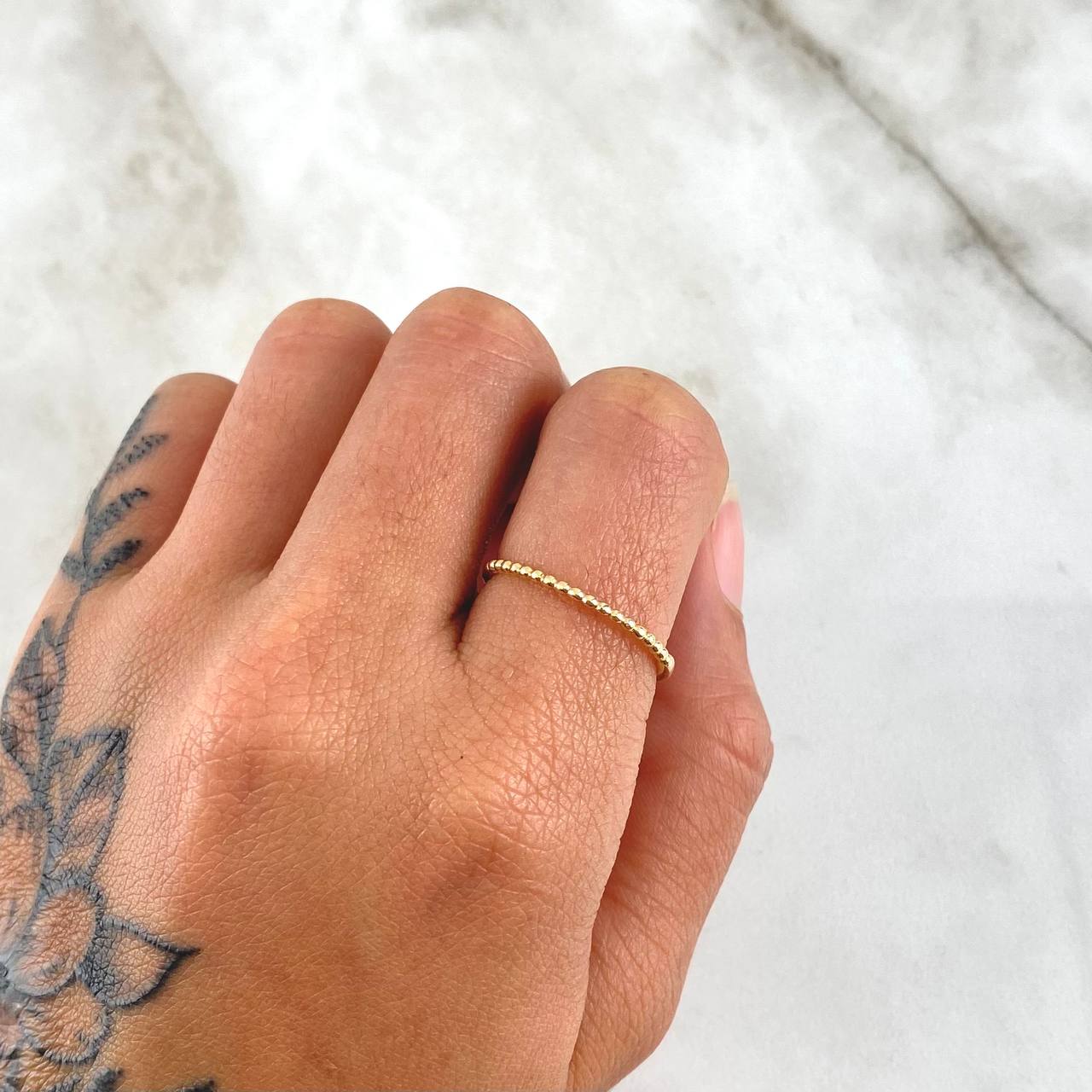 Anillo Burbujas Parciales 1.25gr / T6 / Oro Amarillo 18K *