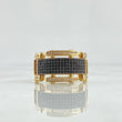 Anillo Tornillos Segmentados 17.4gr / T11 1/2 / Circones Blancos Negros Oro Amarillo 18K