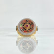 Anillo Ruleta Dinero Móvil 14.25gr / T11 1/2 / Circones Colores Tres Oros 18K