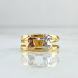 Anillo Vaca Doble 1.1gr / T3 1/2 / Tres Oros 18K