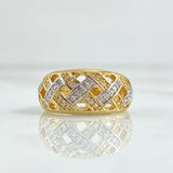 Anillo Red Amplia 5.45gr / T6 3/4 / Circones Blancos Dos Oros Amarillo Blanco 18K *