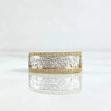 Anillo La Ultima Cena 6.2gr / T9 / Circones Blancos Dos Oros Amarillo Blanco 18K *