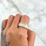 Anillo La Ultima Cena 6.2gr / T9 / Circones Blancos Dos Oros Amarillo Blanco 18K *
