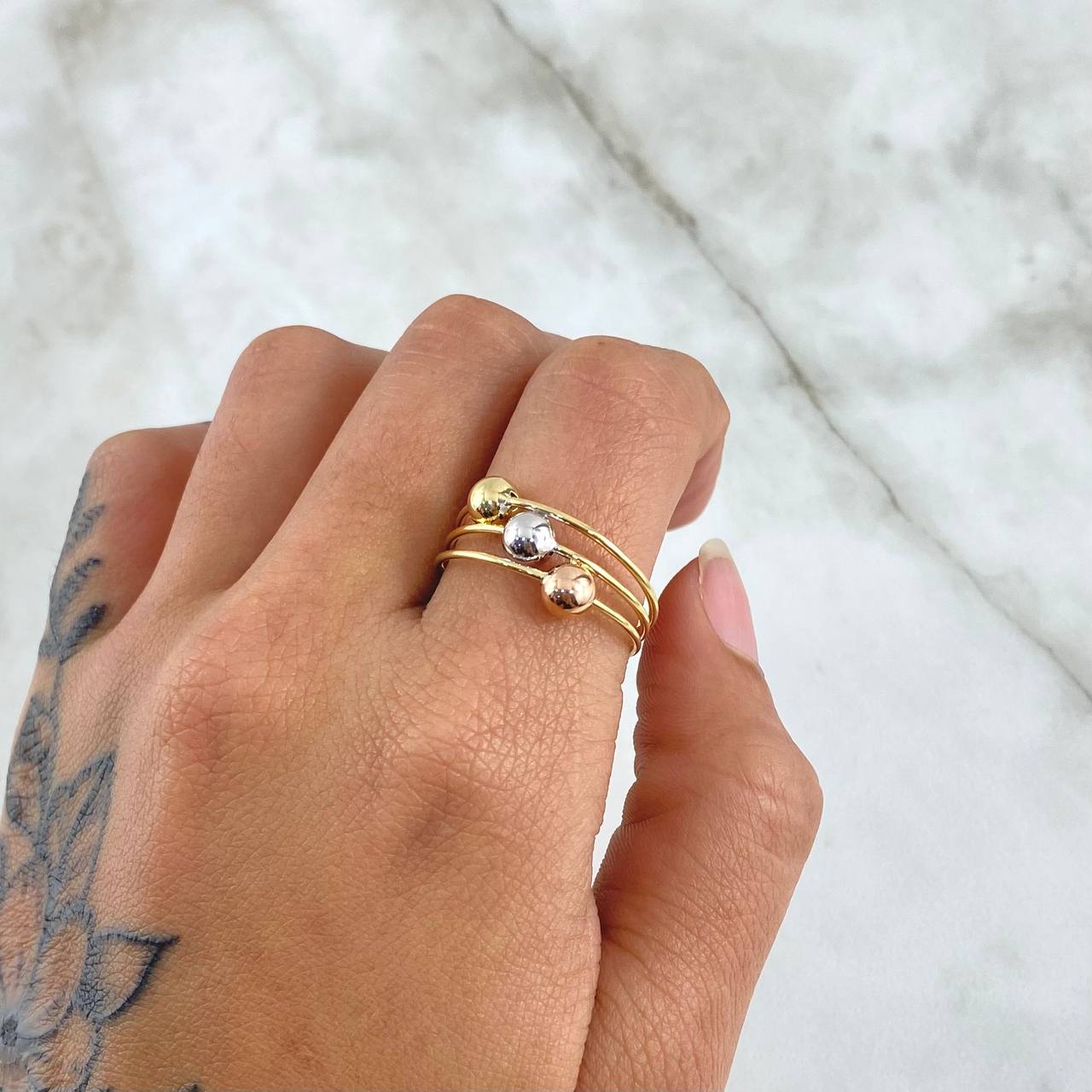 Anillo Cinturon De Orion 2.15gr / T6 1/2 / Tres Oros 18K