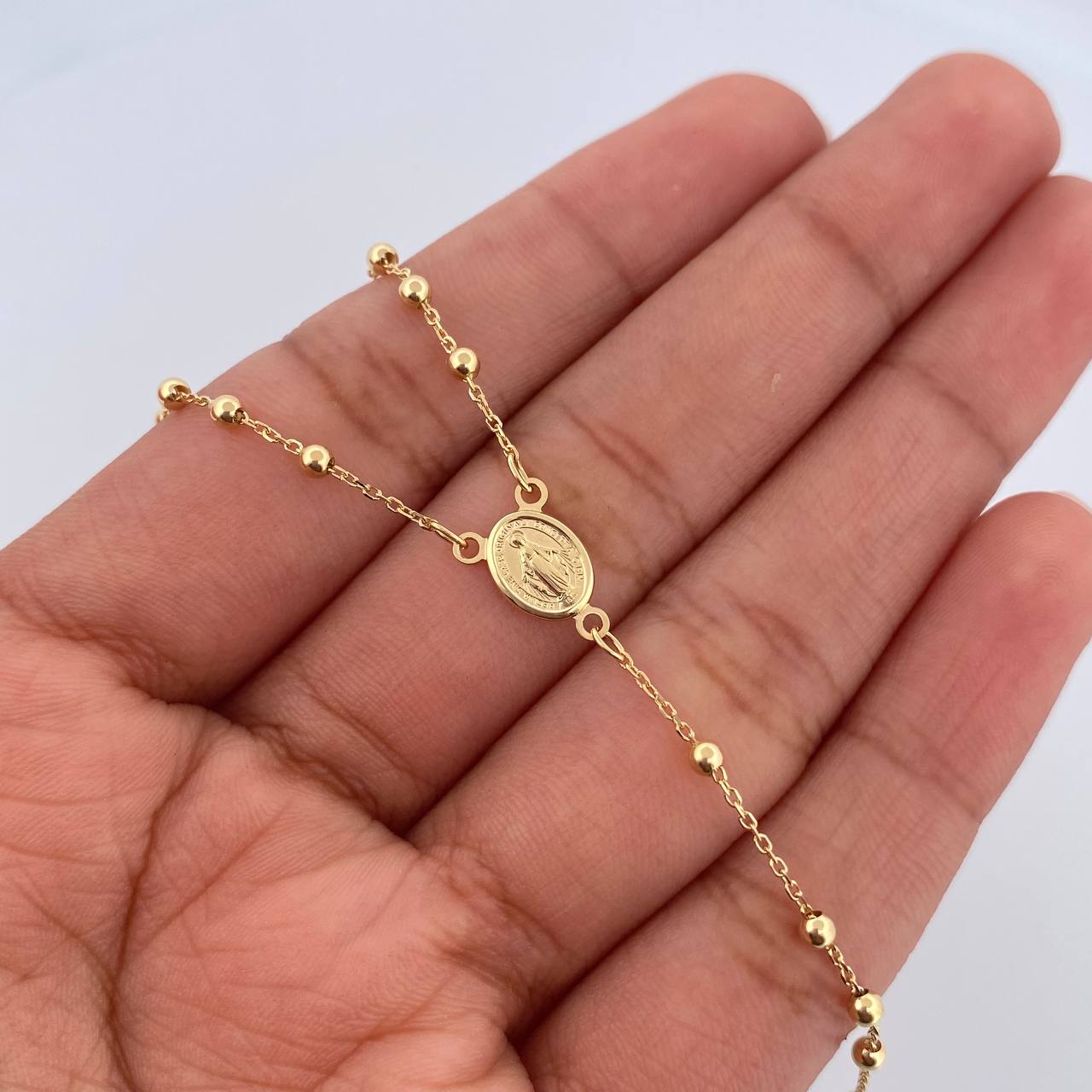 Rosario Virgen Milagrosa 3.1gr / 45.4cm / Oro Amarillo +4 18K &