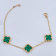 Pulso Aro Seguido Trebol 5.3gr / 17.4cm-18.8cm / Oro Amarillo Nac.Esp. 18K &