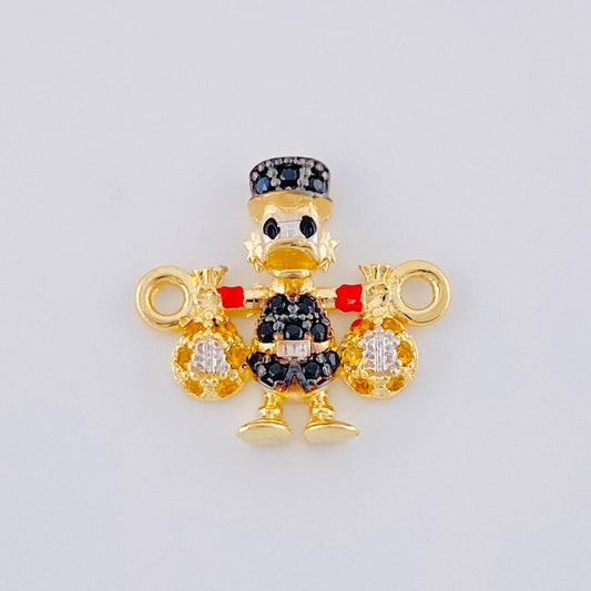 Herraje Pato Bolsa Dinero 1.6 g / 1.6 cm Dos Oros Amarillo Blanco 18K