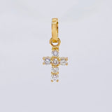 Dije Cruz Diamantes 8 Pts 0.4 g / 1.2 cm Oro Amarillo 18K