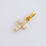 Dije Cruz Diamantes 8 Pts 0.4 g / 1.2 cm Oro Amarillo 18K