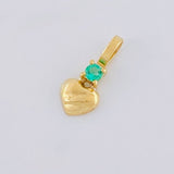Dije Corazón Esmeralda 3 Pts 0.2 g / 1 cm Oro Amarillo 18K