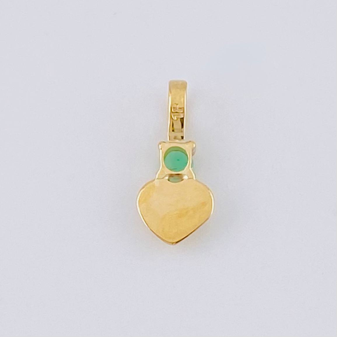 Dije Corazón Esmeralda 3 Pts 0.2 g / 1 cm Oro Amarillo 18K