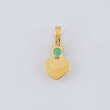 Dije Corazón Esmeralda 3 Pts 0.2 g / 1 cm Oro Amarillo 18K