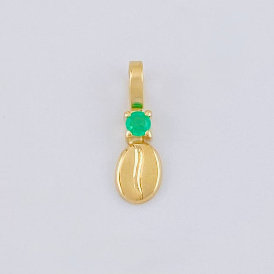 Dije Grano De Café Esmeralda 3 Pts 0.2 g / 1.1 cm Oro Amarillo 18K