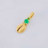 Dije Grano De Café Esmeralda 3 Pts 0.2 g / 1.1 cm Oro Amarillo 18K