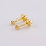 Topos Cuatro Garras Diamantes 7 Pts 0.55 g / 10.4 mm Oro Amarillo 18K