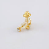 Topos Cuatro Garras Diamantes 7 Pts 0.55 g / 10.4 mm Oro Amarillo 18K