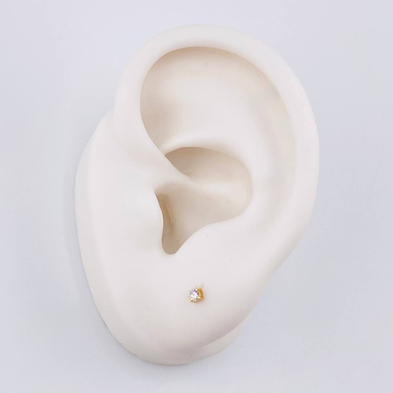 Topos Cuatro Garras Diamantes 7 Pts 0.55 g / 10.4 mm Oro Amarillo 18K