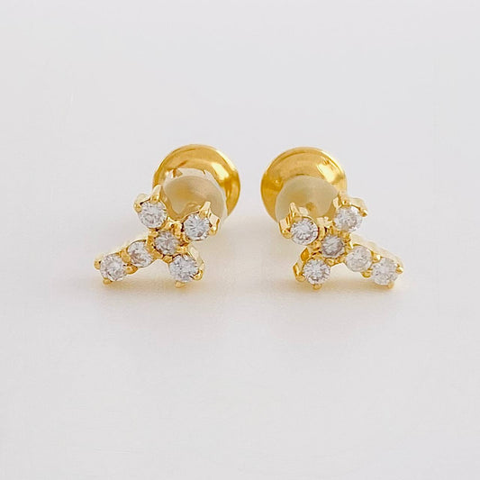 Topos Cruz Tupida Diamantes16 Pts 1.05 g / 6.7 mm Oro Amarillo 18K