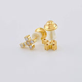 Topos Cruz Tupida Diamantes16 Pts 1.05 g / 6.7 mm Oro Amarillo 18K