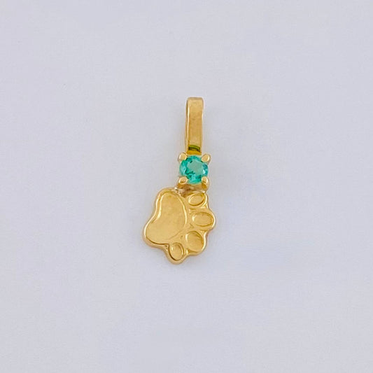Dije Huella Esmeralda 3 Pts 0.2 g / 1.2 cm Oro Amarillo 18K