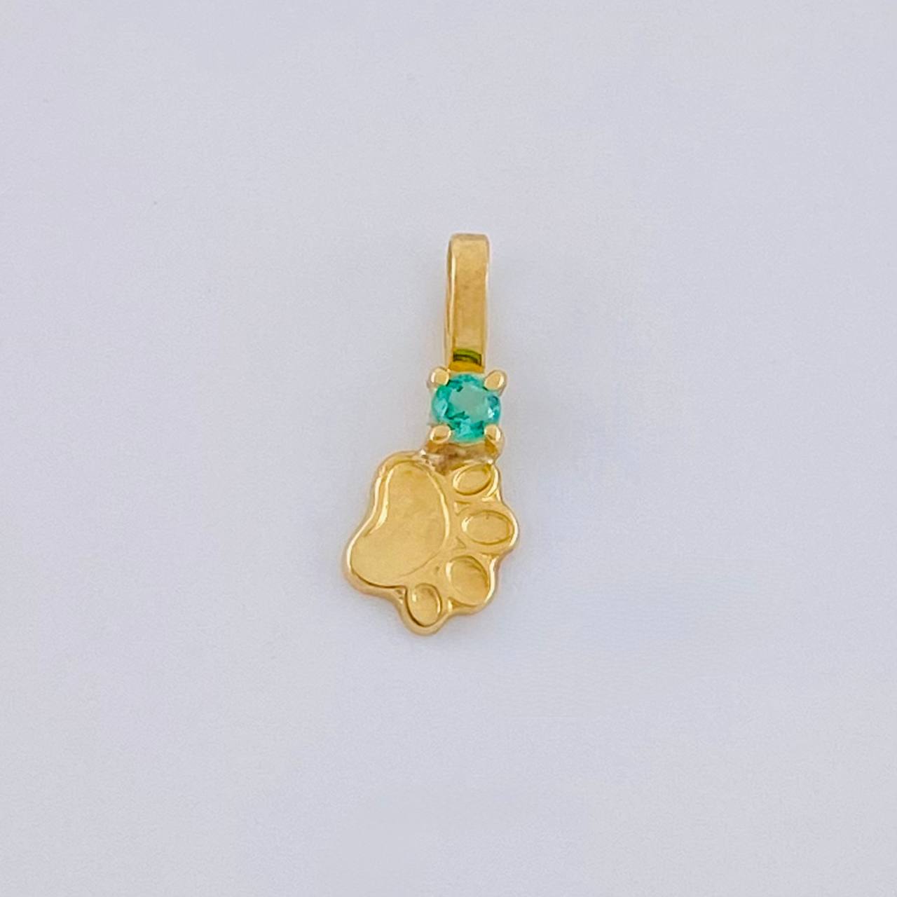 Dije Huella Esmeralda 3 Pts 0.2 g / 1.1 cm Oro Amarillo 18K