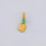 Dije Huella Esmeralda 3 Pts 0.2 g / 1.1 cm Oro Amarillo 18K