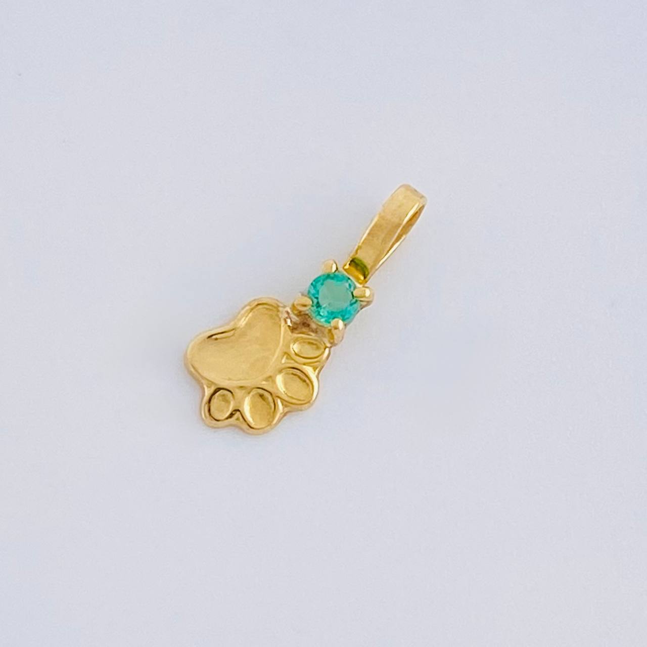 Dije Huella Esmeralda 3 Pts 0.2 g / 1.1 cm Oro Amarillo 18K