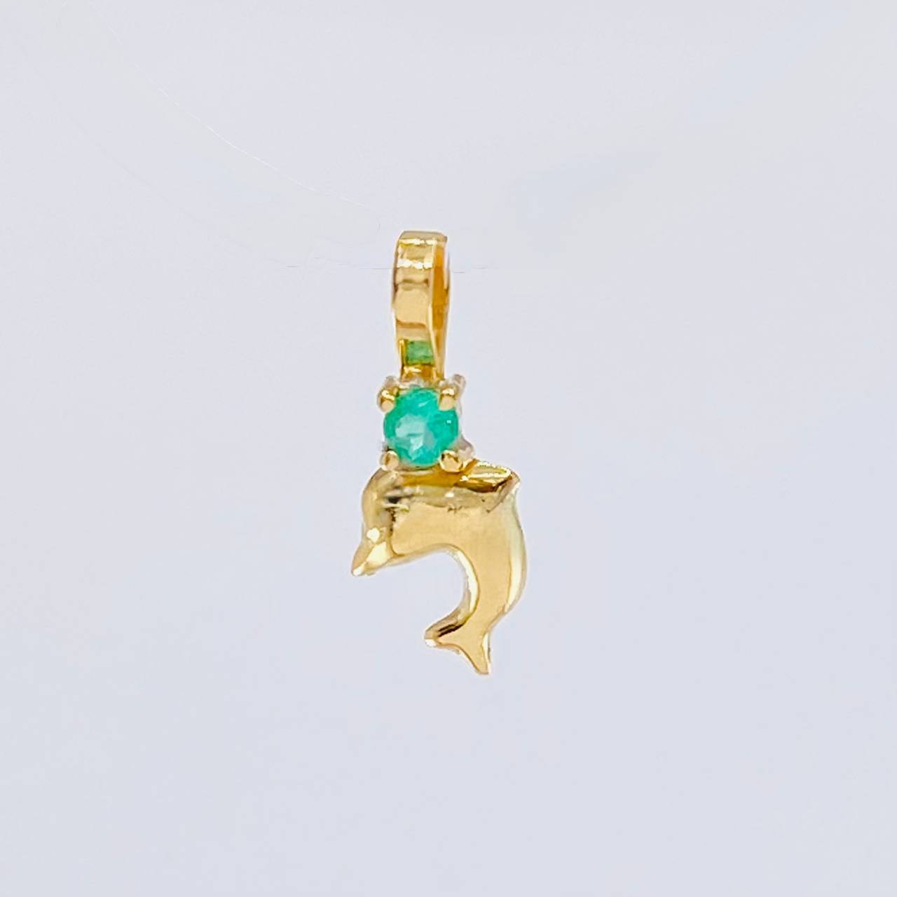 Dije Delfín Esmeralda 3 Pts 0.2 g / 1.2 cm Oro Amarillo 18K