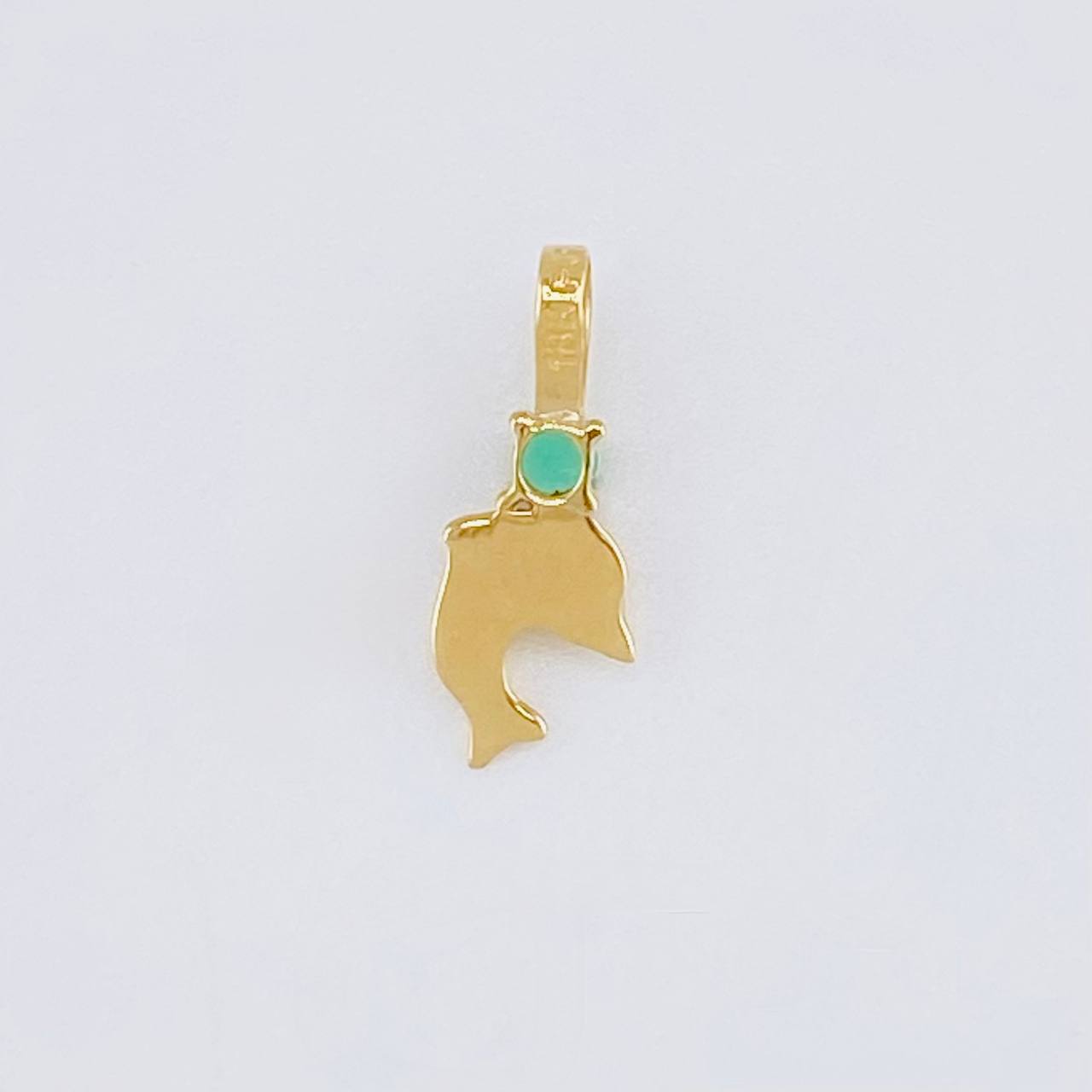 Dije Delfín Esmeralda 3 Pts 0.2 g / 1.2 cm Oro Amarillo 18K