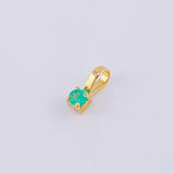 Dije Cuatro Garras Esmeralda 6 Pts 0.15 g / 0.7 cm Oro Amarillo 18K