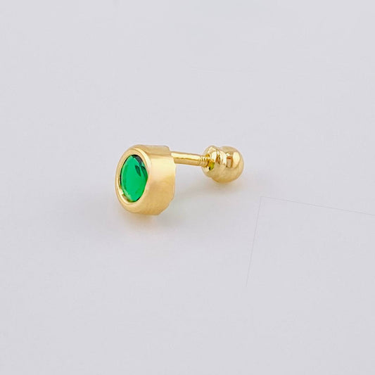 Piercing Cetro Circular Liso 0.4 g / 1 cm Oro Amarillo 18K
