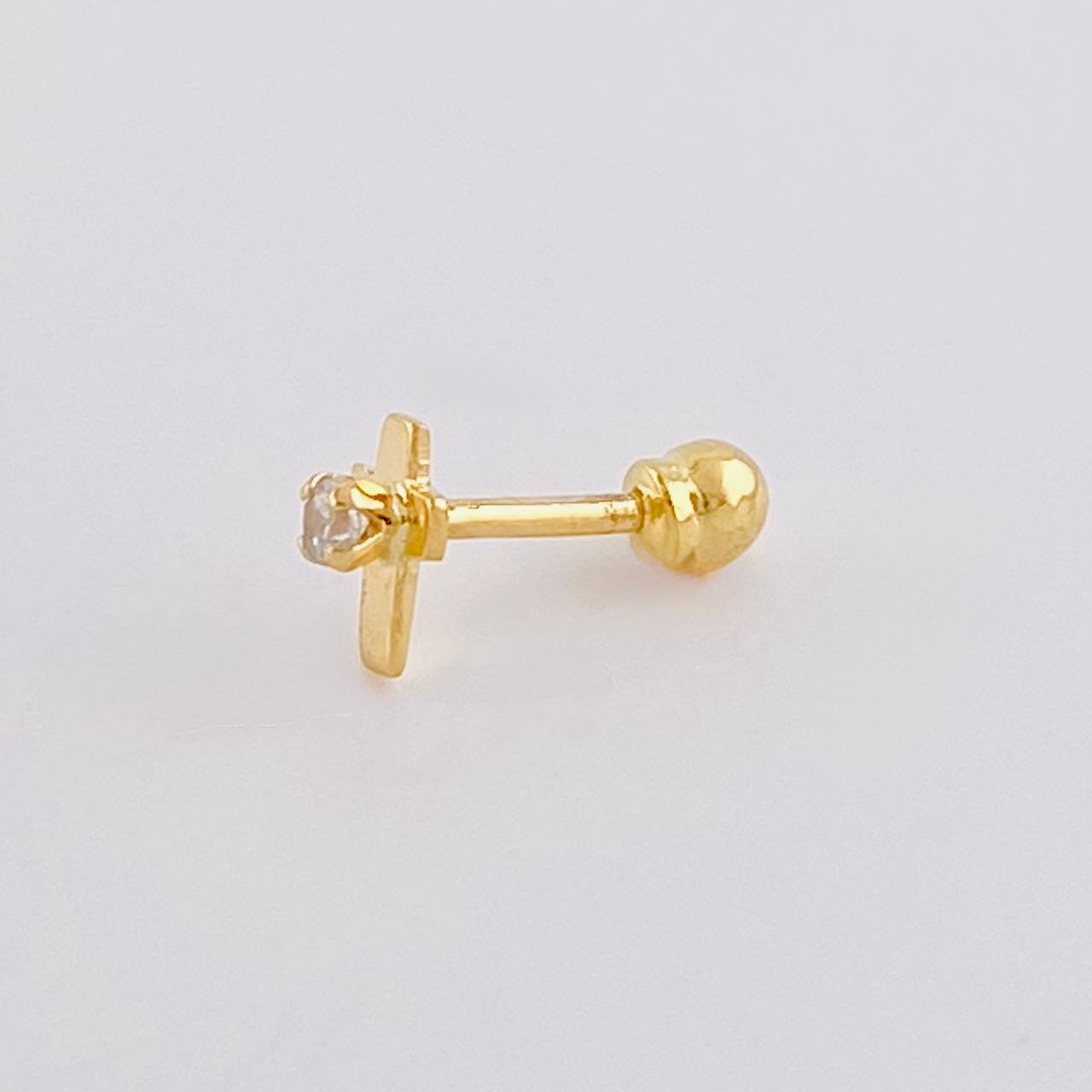 Piercing Chispa Cruz 0.35 g / 1 cm Oro Amarillo 18K
