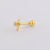 Piercing Chispa Cruz 0.35 g / 1 cm Oro Amarillo 18K