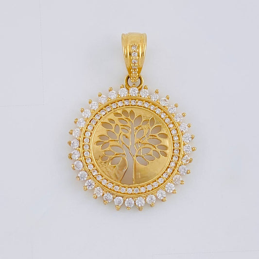 Dije Dije Medalla Arbol De La Vida 2.95 g / 3.4 cm Oro Amarillo 18K